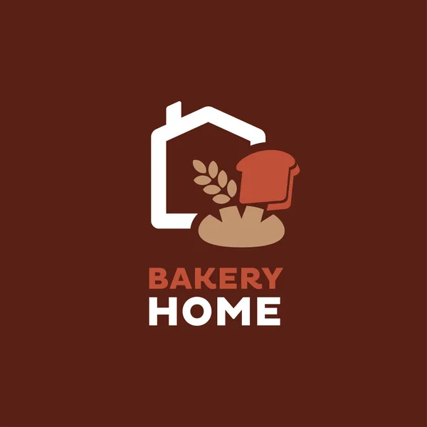 Home Logo Design Combinato Con Pane — Vettoriale Stock