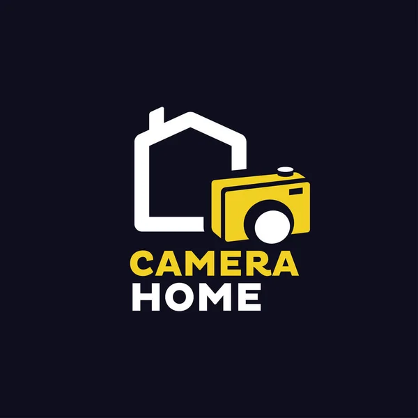 Design Logotipo Casa Combinado Com Uma Câmera — Vetor de Stock