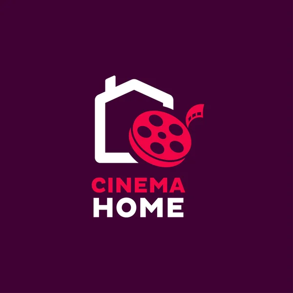 Home Logo Design Combinado Com Jogador Cinema — Vetor de Stock