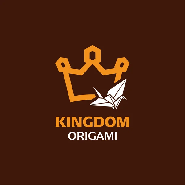 皇冠标志设计与折纸鸟结合在一起 — 图库矢量图片