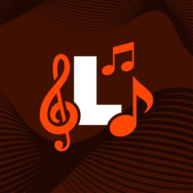 Müzik Logosu Simgesi. Başlangıç Harfi L Müzik Logosu Tasarım Şablonu.