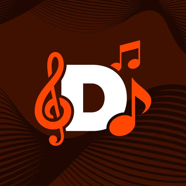 Musik Logo Symbol Anfangsbuchstabe Musik Logo Design Template Element — Stockvektor