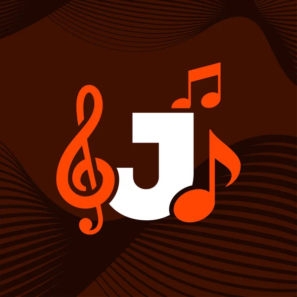 音楽ロゴアイコン 頭文字 Music Logo Design Template Element — ストックベクタ