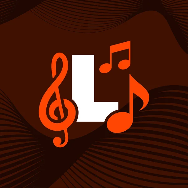 Logo Musical Icône Lettre Initiale Élément Modèle Conception Logo Musical — Image vectorielle