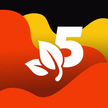 5 numara ve yaprağın görüntü vektörü, ikon spa, güzellik ve arkaplan için mükemmel.