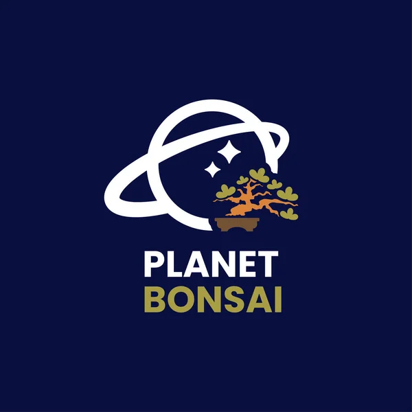 Εικονογράφηση Διάνυσμα Γραφική Του Συνδυασμού Bonsai Πλανήτη — Διανυσματικό Αρχείο