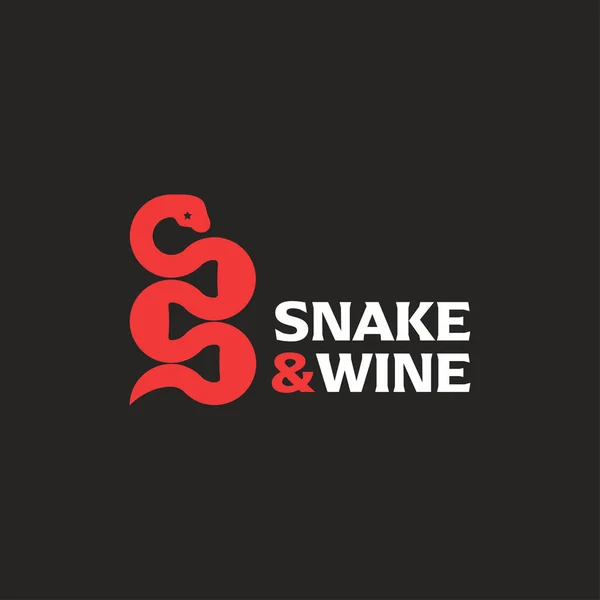 Ilustração Gráfica Vetorial Cobra Enrolada Formando Copo Vinho —  Vetores de Stock
