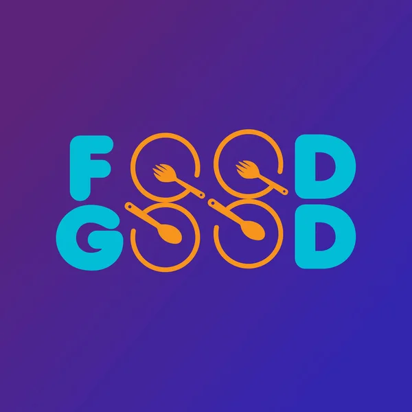 yiyecek iyi metin vektörü, vektör illüstrasyonu