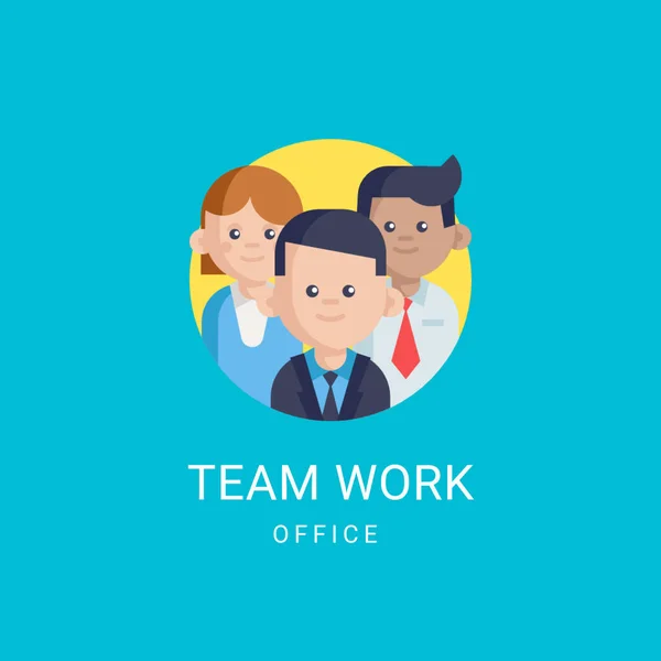 Vektör 3 kişi çalışma süresi, takım çalışması, vektör illüstrasyonu