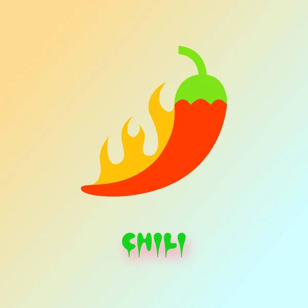 kırmızı biber vektörü, gradyan arkaplan, vektör illüstrasyonu