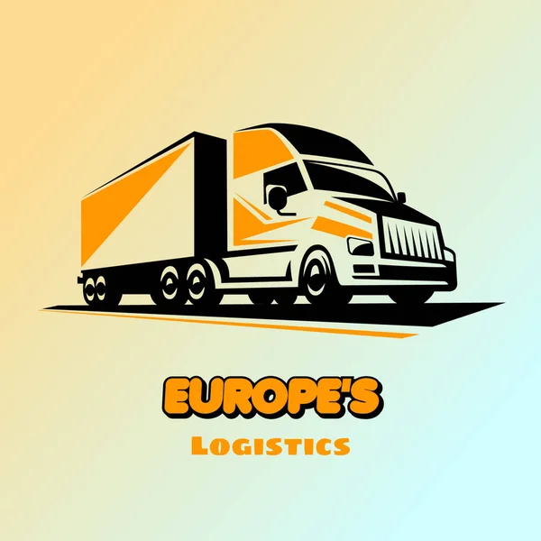 lojistik kamyonu, Avrupa, vektör illüstrasyonu