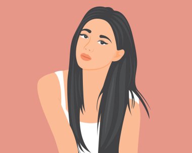 Güzel ve kibar genç bir kadın Mutlu mesut yaşıyor.