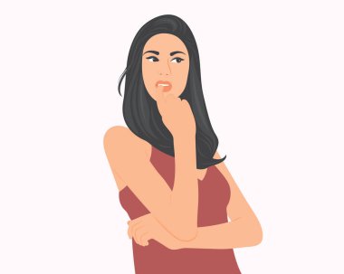 Güzel bir kadın soruyu düşünüyor, merak ediyor ve analiz ediyor.. 
