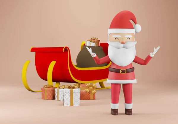 Render Feliz Año Nuevo Feliz Navidad Tarjeta Lista Comprobación Santa — Foto de Stock