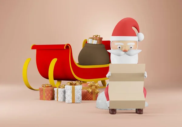 Rendering Felice Anno Nuovo Buon Natale Lista Controllo Babbo Natale — Foto Stock