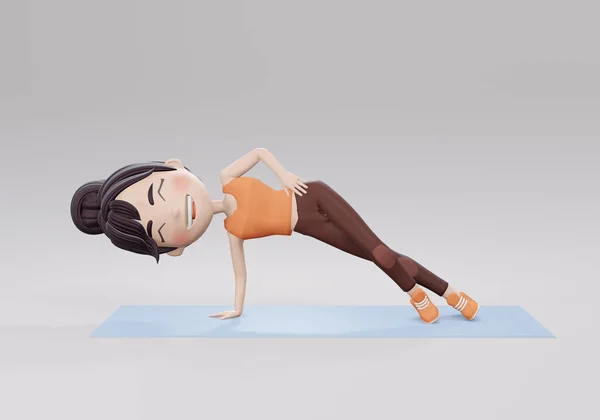 3D渲染 练瑜伽的女人 — 图库照片