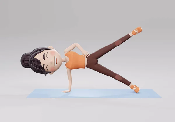 Darstellung Frau Praktiziert Yoga — Stockfoto