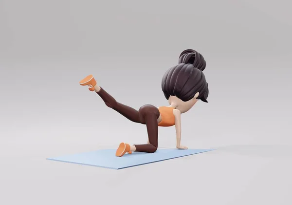 Render Woman Doing Exercise Fit Body Butt Buttock Workout Healthy — Stok fotoğraf
