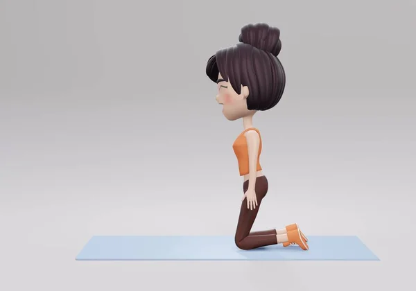 3D渲染 女人做瑜伽练习 — 图库照片