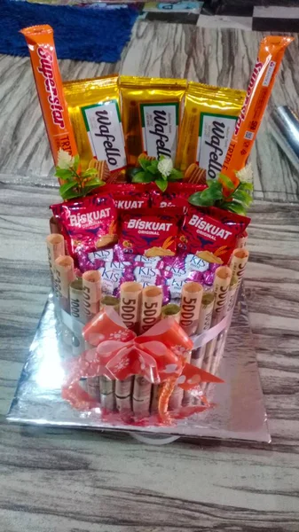 Bastones Caramelo Navidad Con Velas Dulces —  Fotos de Stock