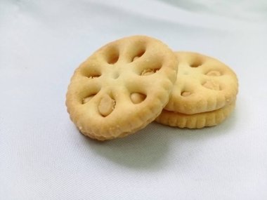 Lezzetli ev yapımı kurabiyelerin yakın çekimi.