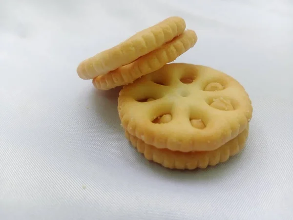 Σπιτικά Cookies Λευκό Φόντο — Φωτογραφία Αρχείου