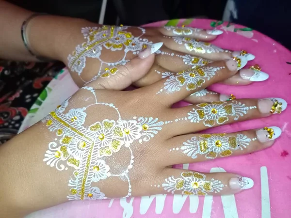 Schöne Henna Hochzeitstag — Stockfoto