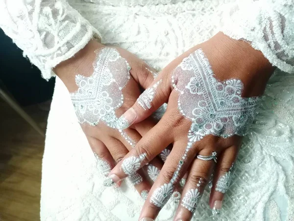 Gyönyörű Henna Esküvő Napján — Stock Fotó