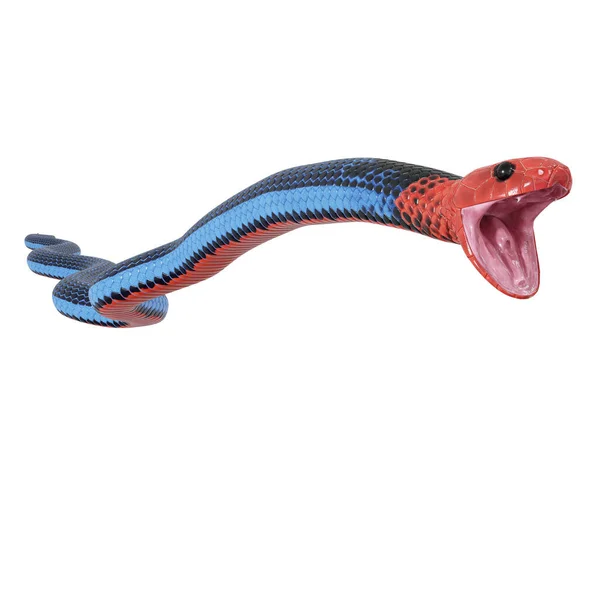 Mavi Mercan Yılanının Boyutlu Çizimi — Stok fotoğraf