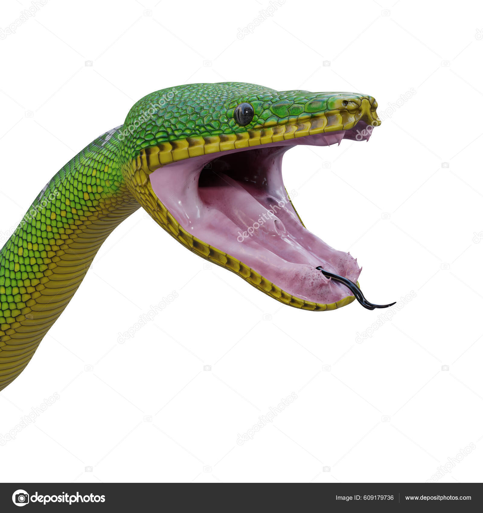 3d ilustração cobra rei a cobra venenosa mais longa do mundo