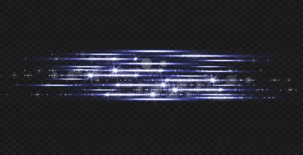 蓝色的矢量图解 一组光的效果 闪光和闪光 明亮的光束 发光的线条 病媒说明 圣诞闪电 — 图库矢量图片