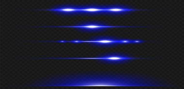 Mavi renkli vektör illüstrasyonu. Bir dizi ışık efekti. Parılda ve parla. Parlak ışık huzmeleri. Parlak çizgiler. Vektör çizimi. Toz. Noel Flaşı.