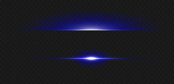 蓝色的矢量图解 一组光的效果 闪光和闪光 明亮的光束 发光的线条 病媒说明 圣诞闪电 — 图库矢量图片