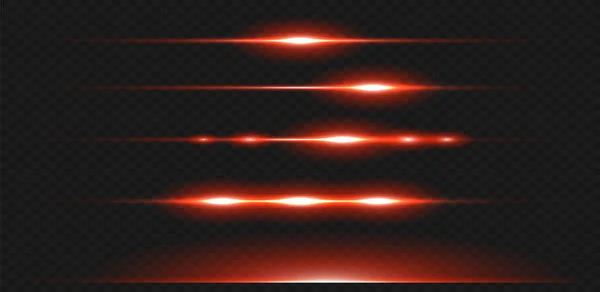 Световая Вспышка Красные Неоновые Полосы Лазерные Лучи Красивые Световые Отражения — стоковый вектор
