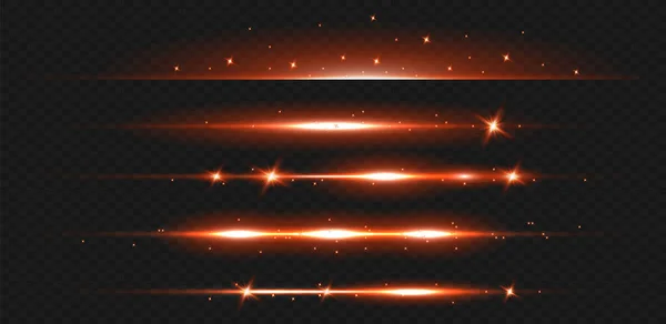 Leichter Blitz Oder Rote Neonstreifen Laserstrahlen Schöne Lichtreflexionen Leuchtende Streifen — Stockvektor
