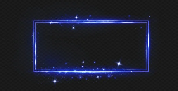 Quadro Retangular Com Efeitos Luz Moldura Azul Ilustração Vetorial Eps —  Vetores de Stock