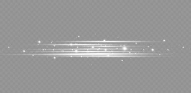  Bir dizi ışık efekti. Parılda ve parla. Parlak ışık huzmeleri. Parlak çizgiler. Vektör çizimi. Toz. Noel Flaşı.