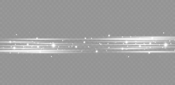 Uppsättning Ljuseffekter Bländning Och Blixt Ljusstrålar Ljus Glödande Linjer Vektorillustrationdamm — Stock vektor