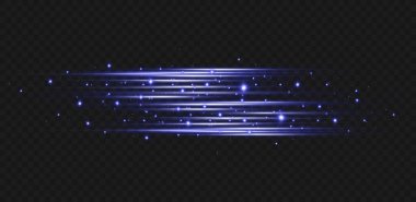 Mavi renkli vektör illüstrasyonu. Bir dizi ışık efekti. Parılda ve parla. Parlak ışık huzmeleri. Parlak çizgiler. Vektör çizimi. Toz. Noel Flaşı.