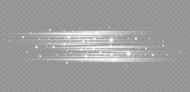  Bir dizi ışık efekti. Parılda ve parla. Parlak ışık huzmeleri. Parlak çizgiler. Vektör çizimi. Toz. Noel Flaşı.