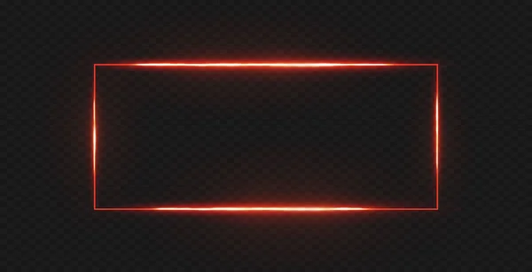 Прямокутна Рамка Світловими Ефектами Червона Рамка Векторні Ілюстрації Eps — стоковий вектор
