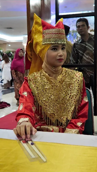 Yakarta Indonesia Marzo 2017 Ropa Tradicional Padang Étnico Sumatra Occidental — Foto de Stock