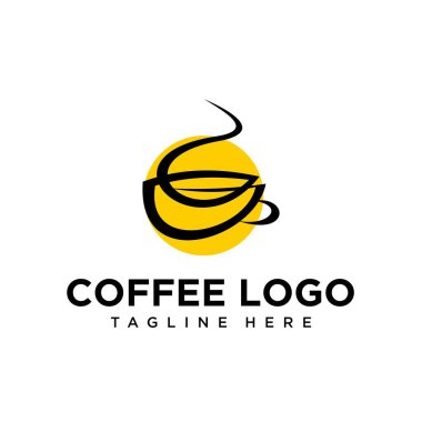 Kahve dükkanları, kahve dükkanları, restoranlar, şirketler ve kafe işletmeleri için kahve logosu tasarımı