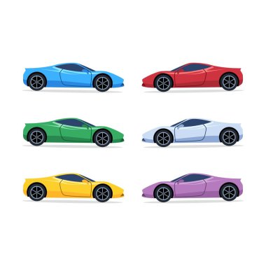 Modern düz araba vektör kenar görünümü
