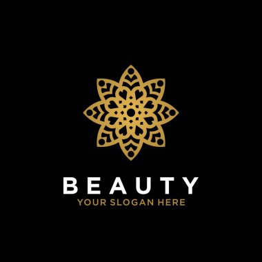 Lüks mandala çizgisi sanat tasarımı. Güzel çiçek soyut vektör logosu.