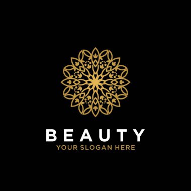 Lüks mandala çizgisi sanat tasarımı. Güzel çiçek soyut vektör logosu.