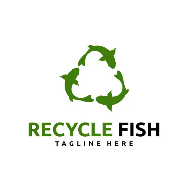 Recyceln Fisch Logo Design Für Zierfische Logo Oder Unternehmen Logo — Stockvektor