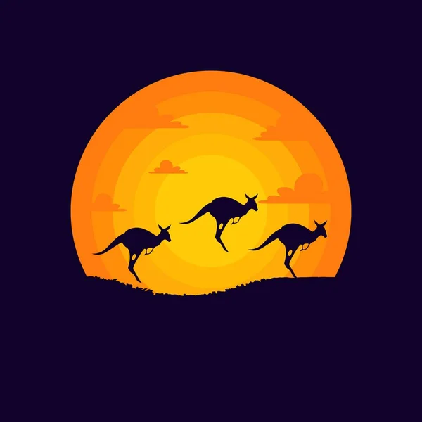 Känguru Australien Vektorillustration — Stockvektor