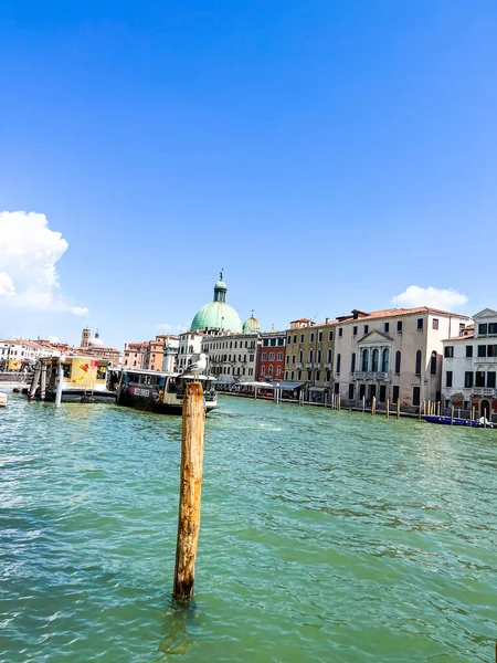 Venise Vue Sur Lagon Avec Une Mouette Derrière Dôme — Photo