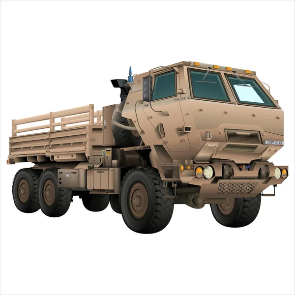 Legerwagen M142 Himars Realistische Stijl Tactisch Militair Voertuig Kleurrijke Illustratie — Stockfoto